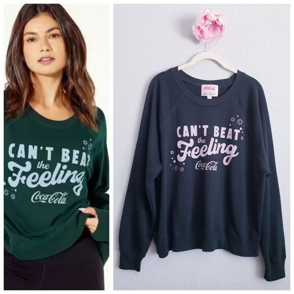 Wildfox Coca-Cola Can't Beat the Feeling Green Sommers Sweatshirt - Picture 1 of 7